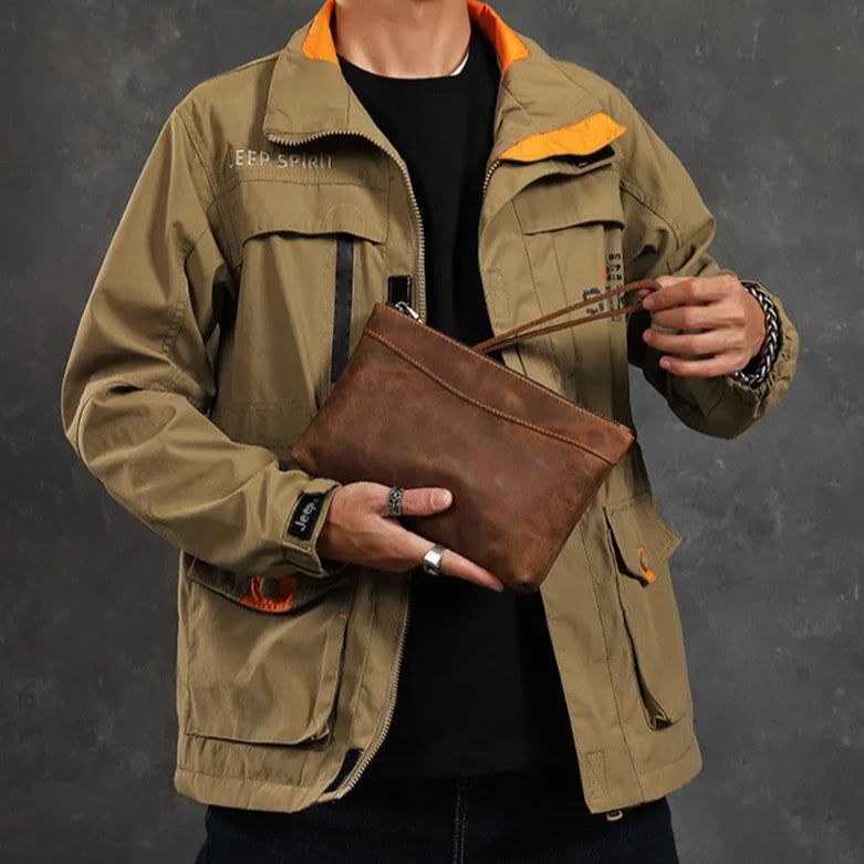 Pochette en cuir pour homme