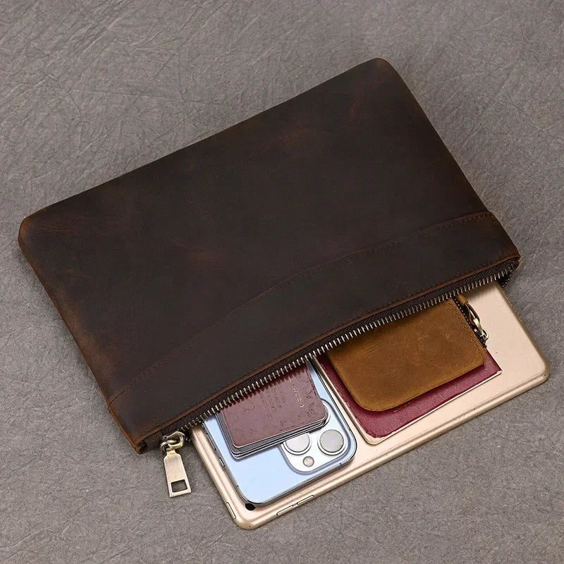 Pochette en cuir pour homme