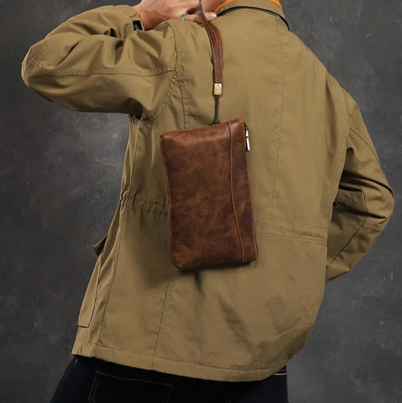 Pochette en cuir pour homme