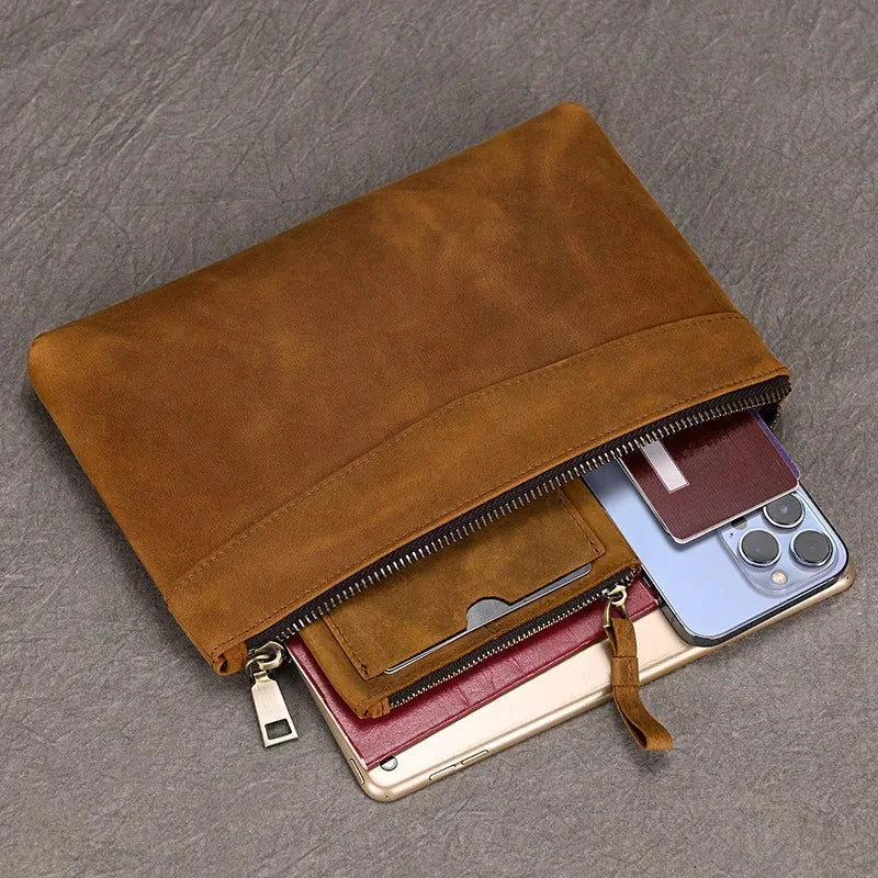 Pochette en cuir pour homme