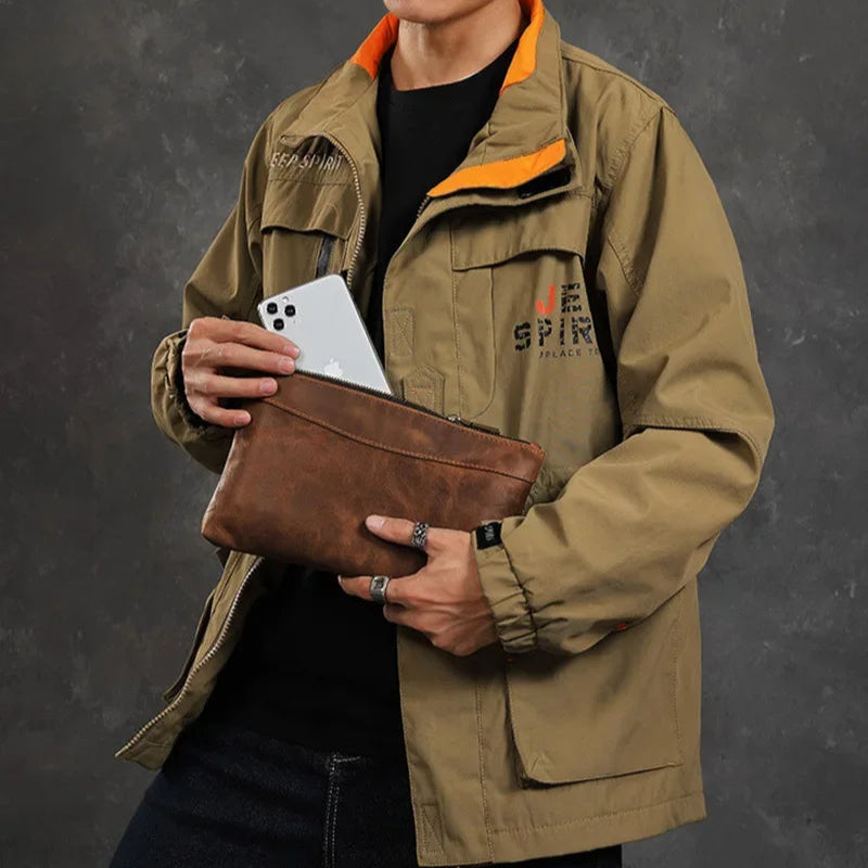 Pochette en cuir pour homme