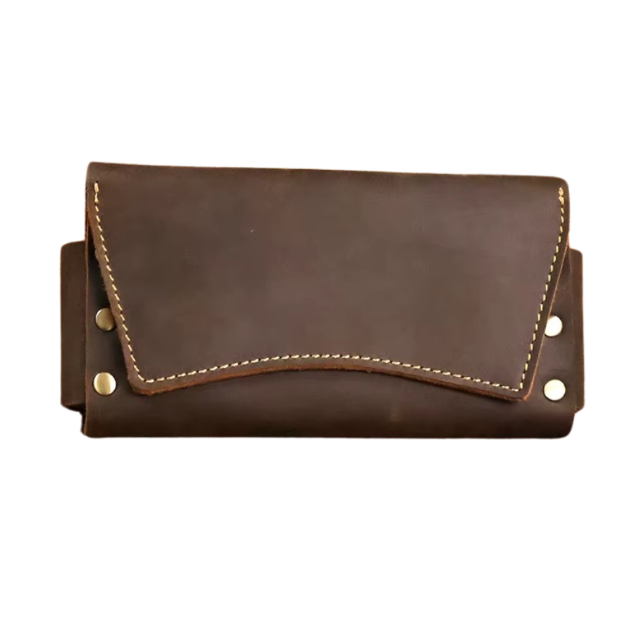 Pochette homme ceinture marron