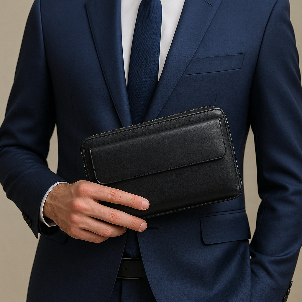 pochette homme en cuir