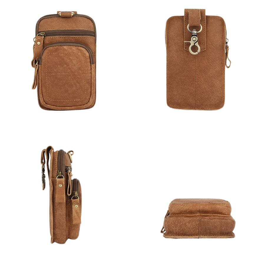 Pochette homme en cuir pour ceinture