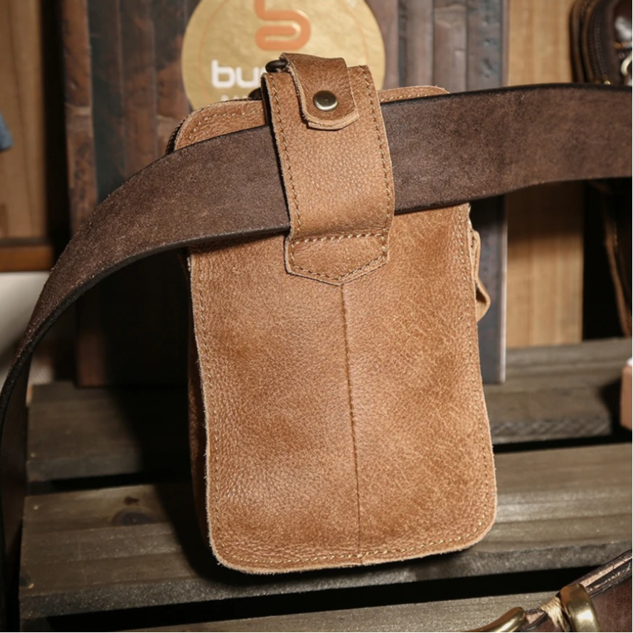 Pochette homme en cuir pour ceinture