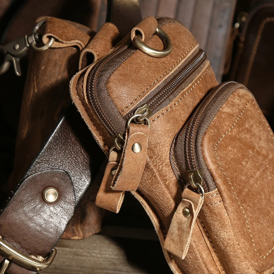 Pochette homme en cuir pour ceinture