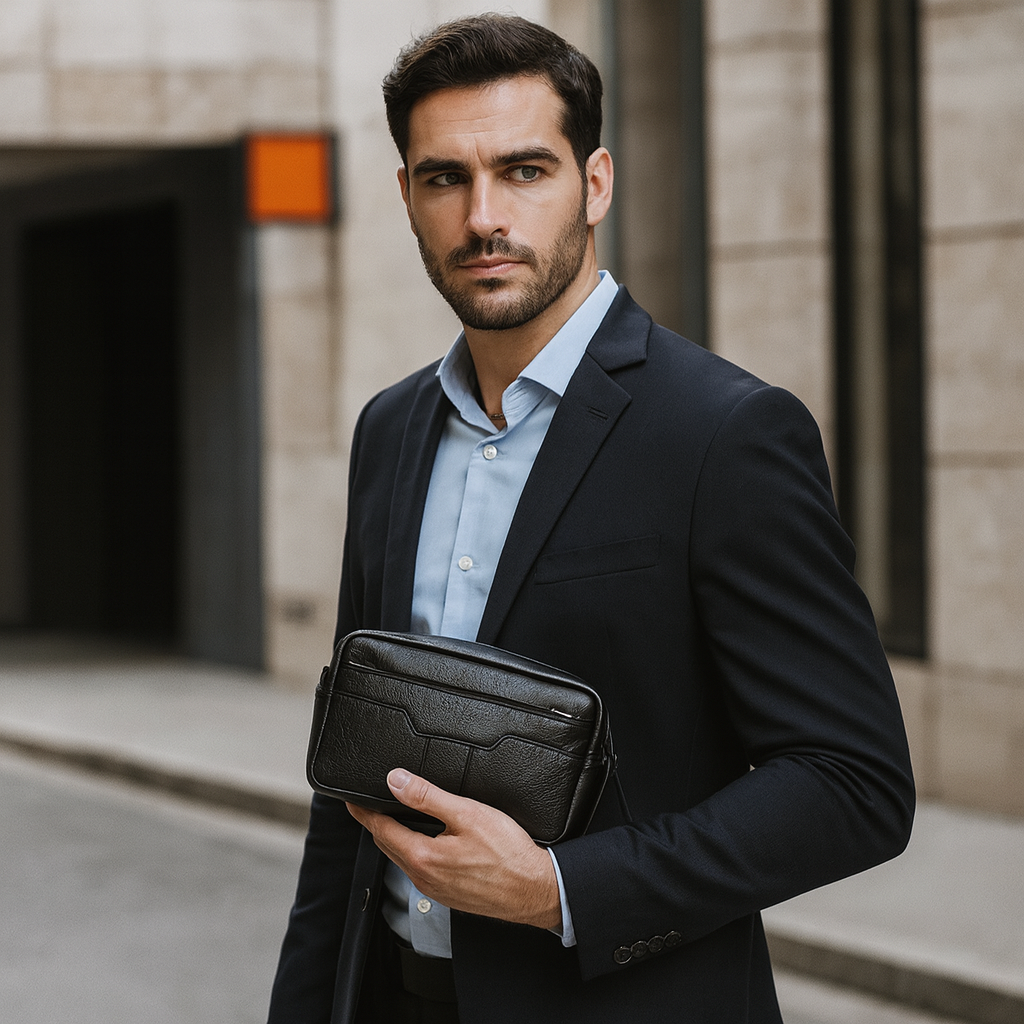 Pochette noir homme