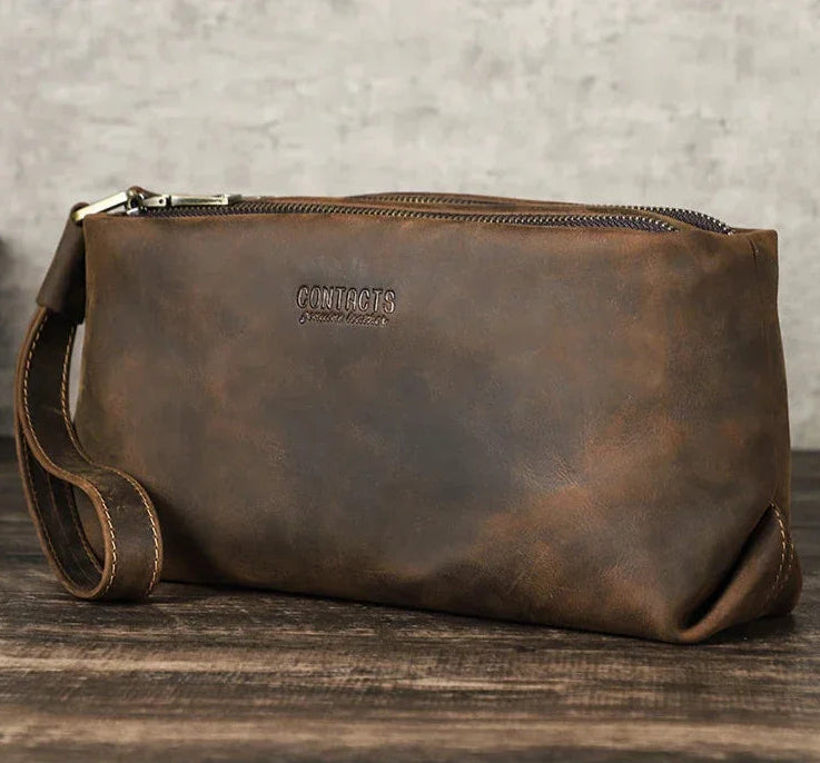 Pochette pour homme en cuir