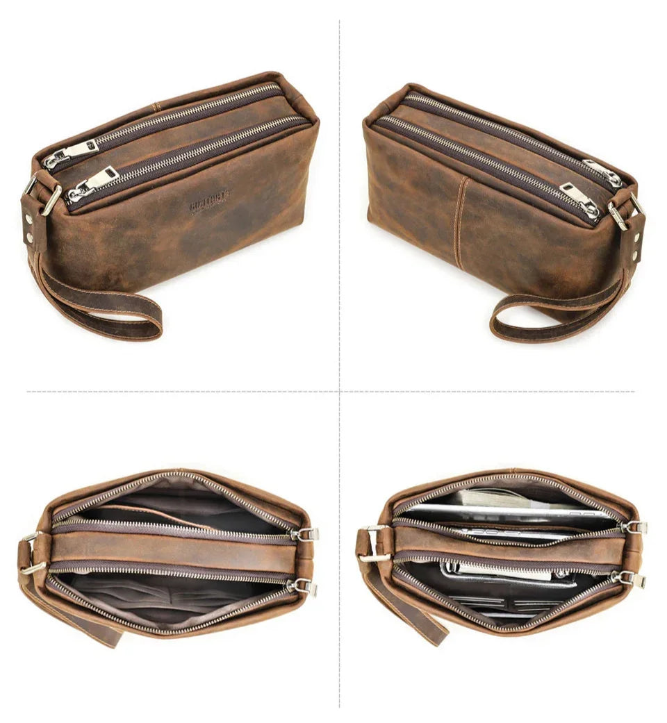 Pochette pour homme en cuir