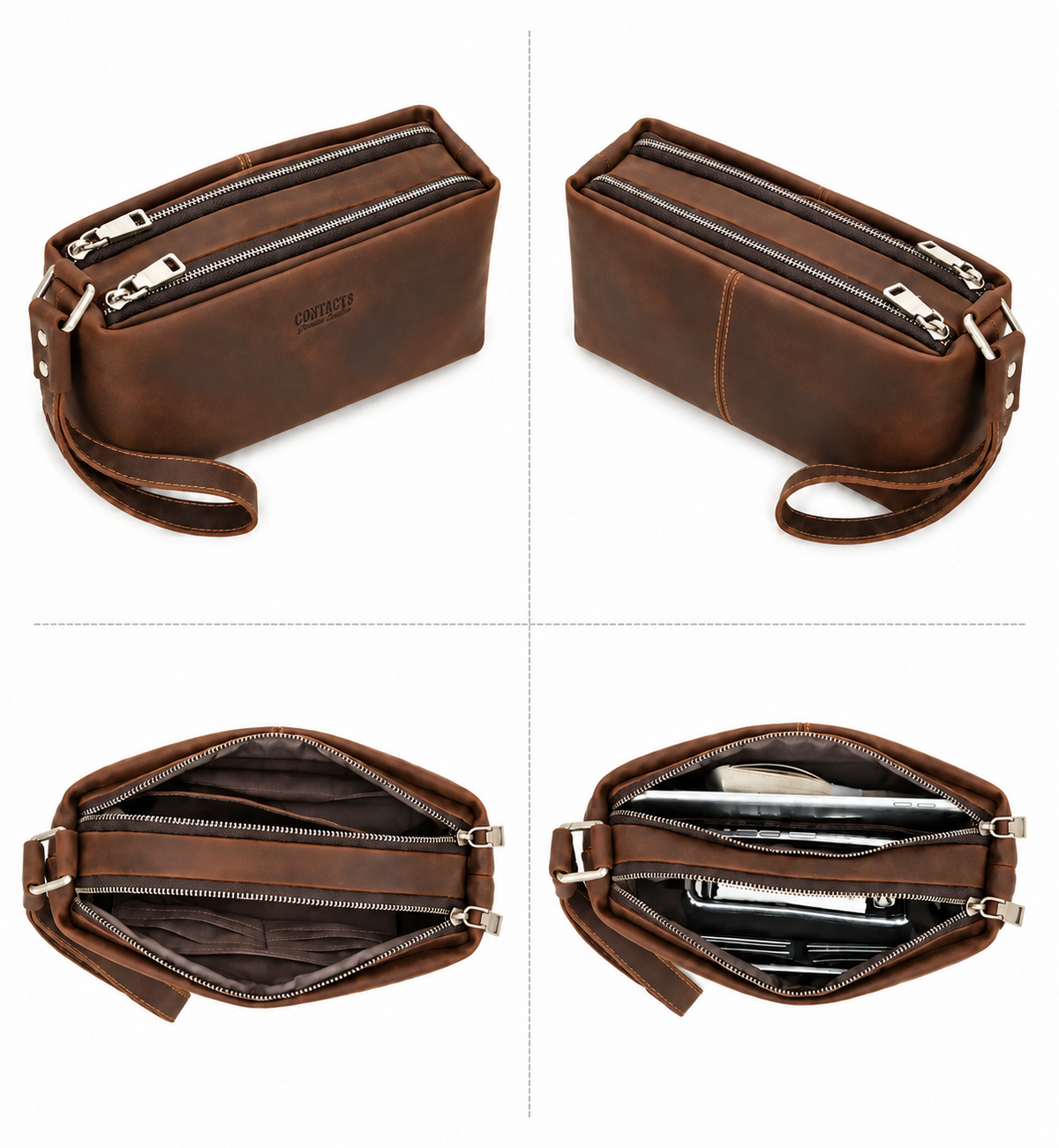 Pochette pour homme en cuir