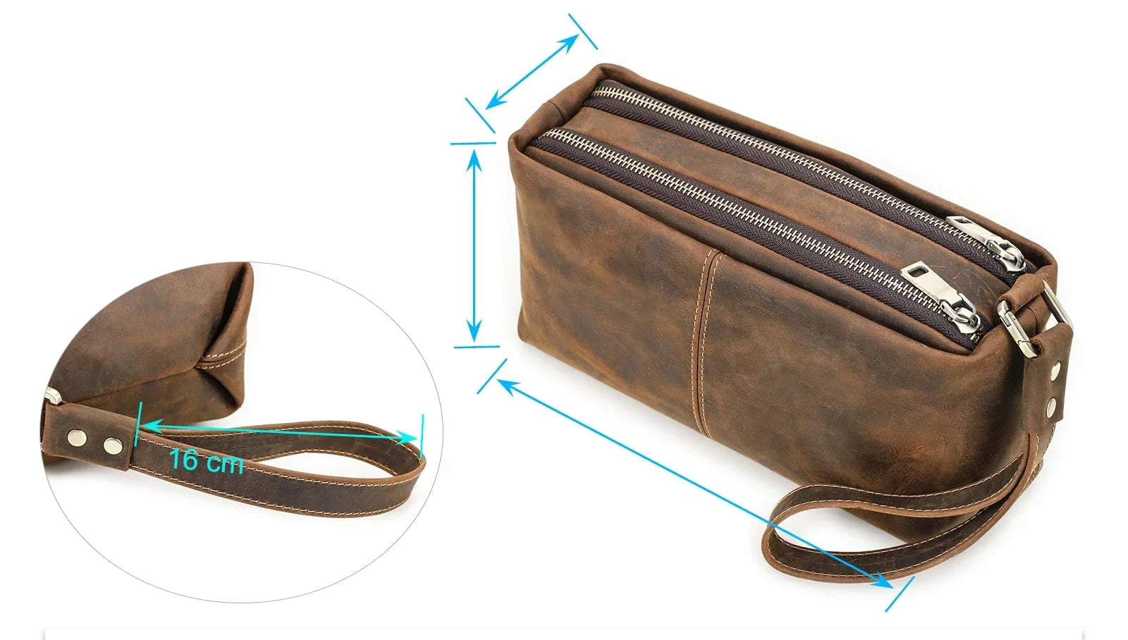 Pochette pour homme en cuir