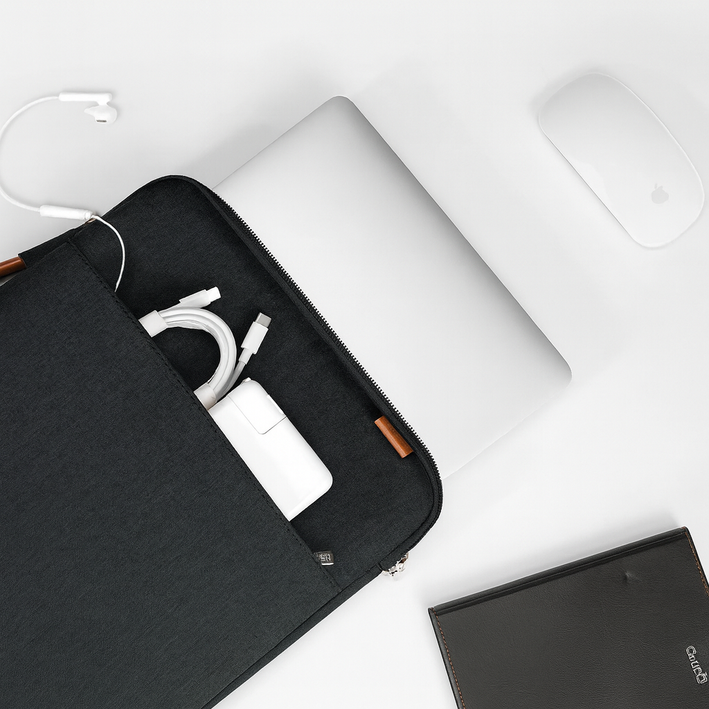 pochette pour ordinateur portable gris fonce