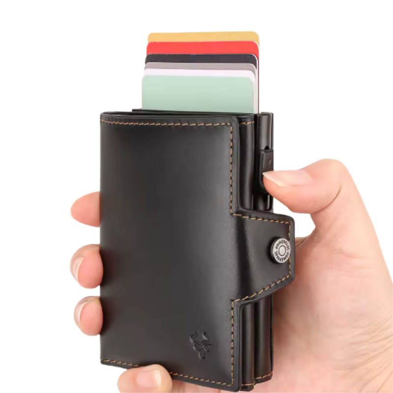 Porte carte homme cuir noir 665