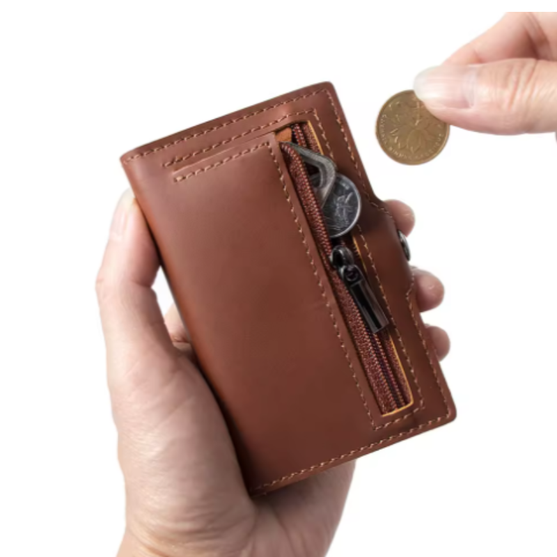 Porte carte rfid homme marron