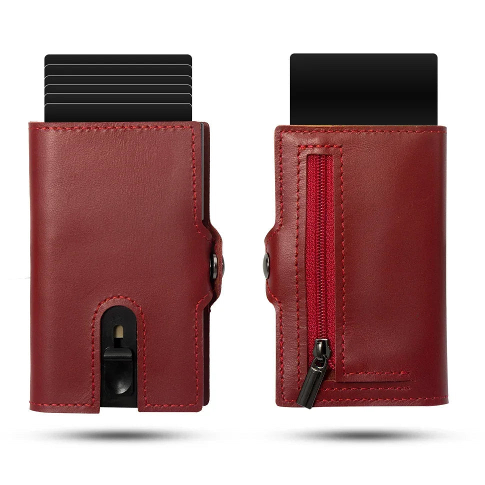 Porte carte rfid homme rouge