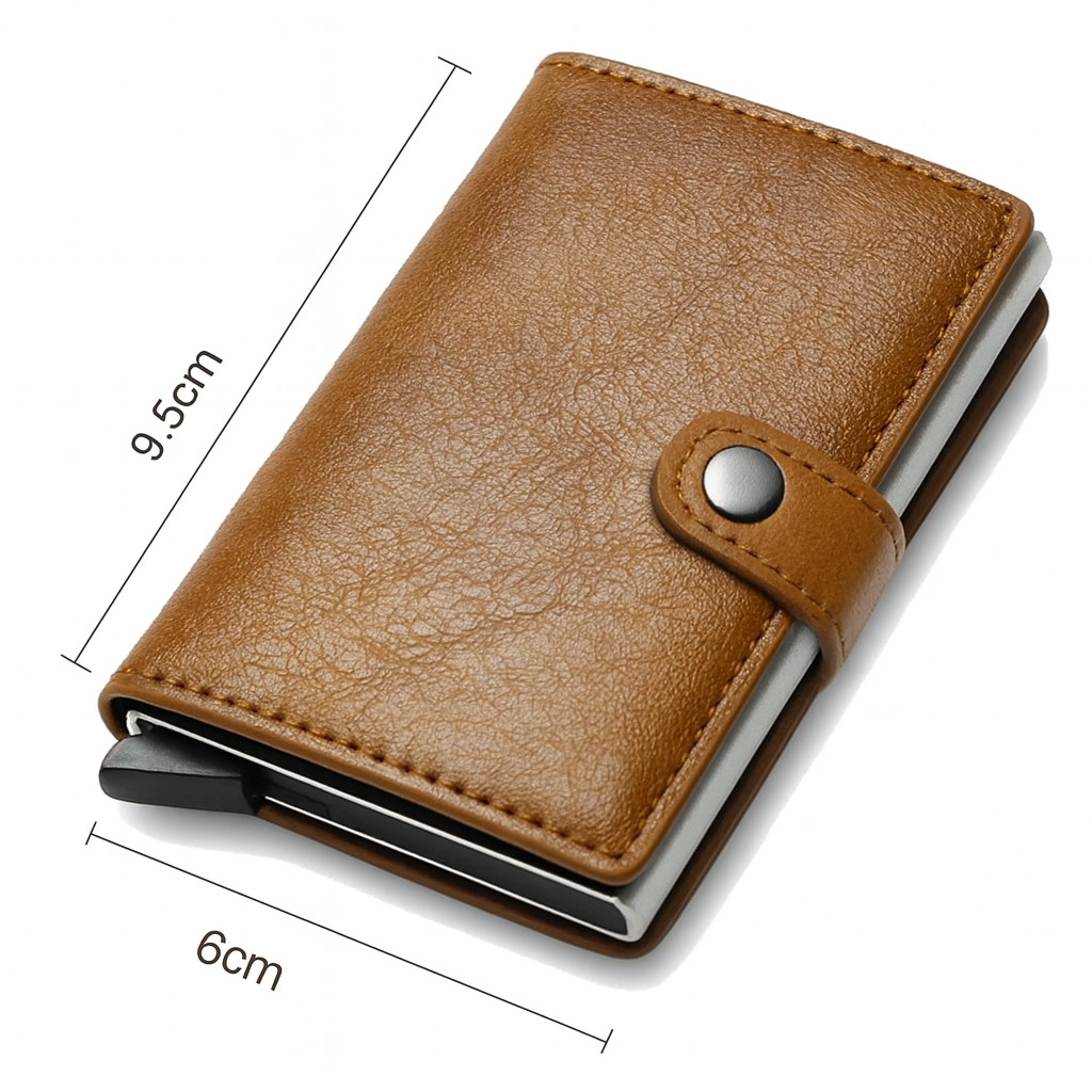 Porte cartes bleu homme Marron