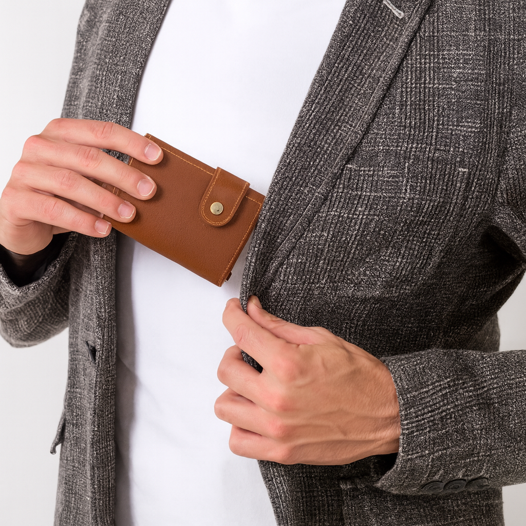 porte cartes rfid homme en cuir marron