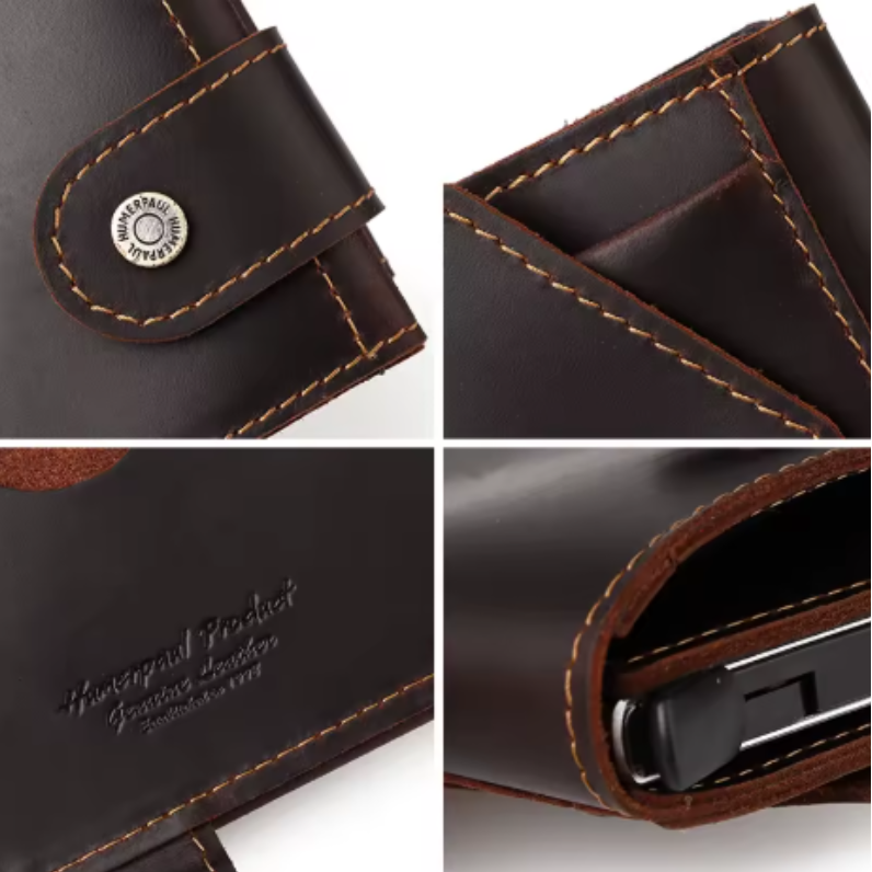porte cartes rfid homme en cuir marron fonce