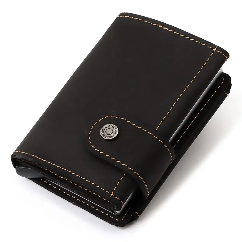 Porte-cartes rfid homme en cuir noir