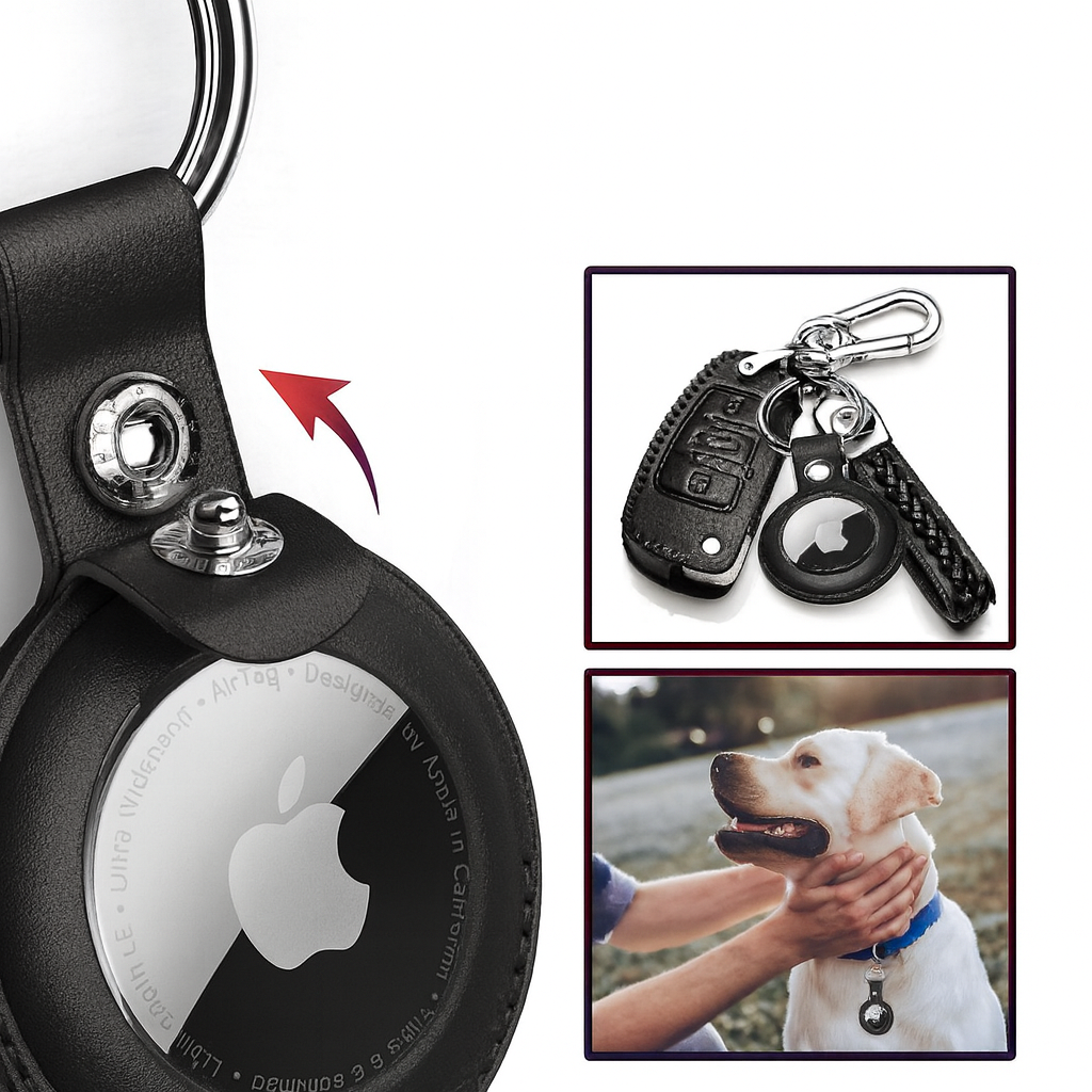 porte cles air tag noir
