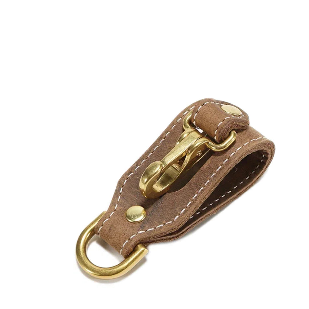 Porte-clés ceinture pour homme en cuir marron