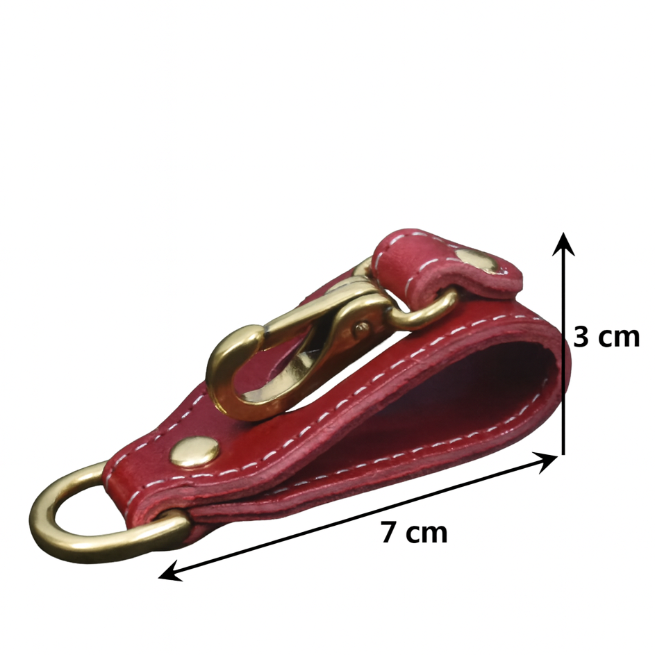 porte cles ceinture pour homme en cuir rouge