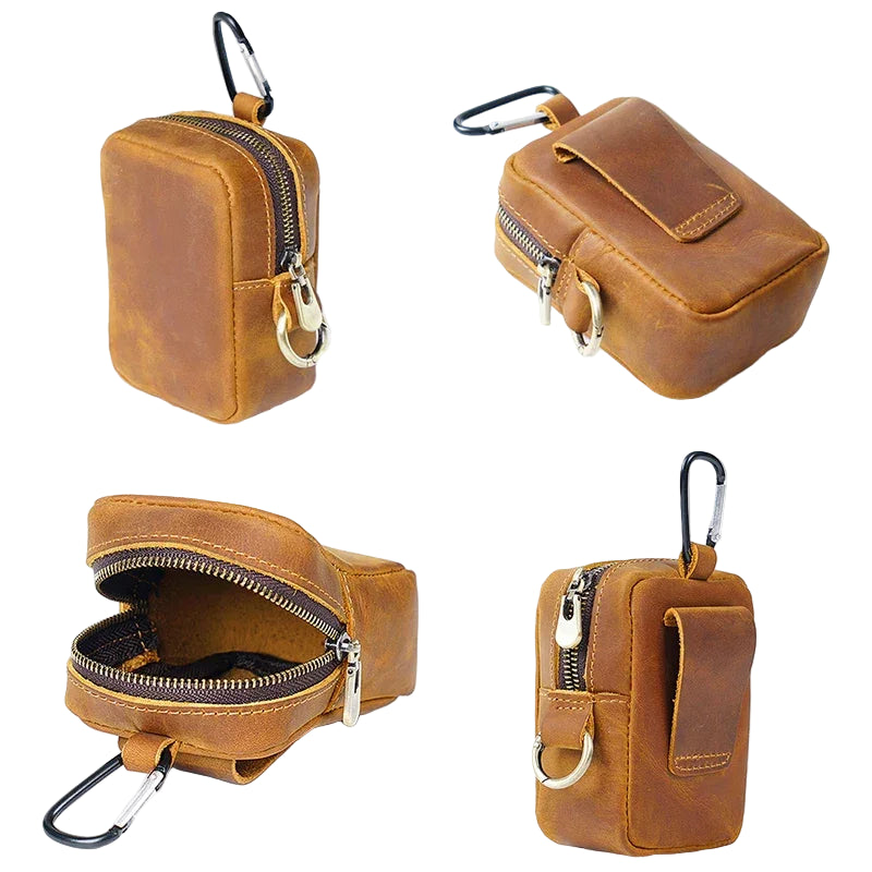 Porte-monnaie ceinture homme en cuir véritable