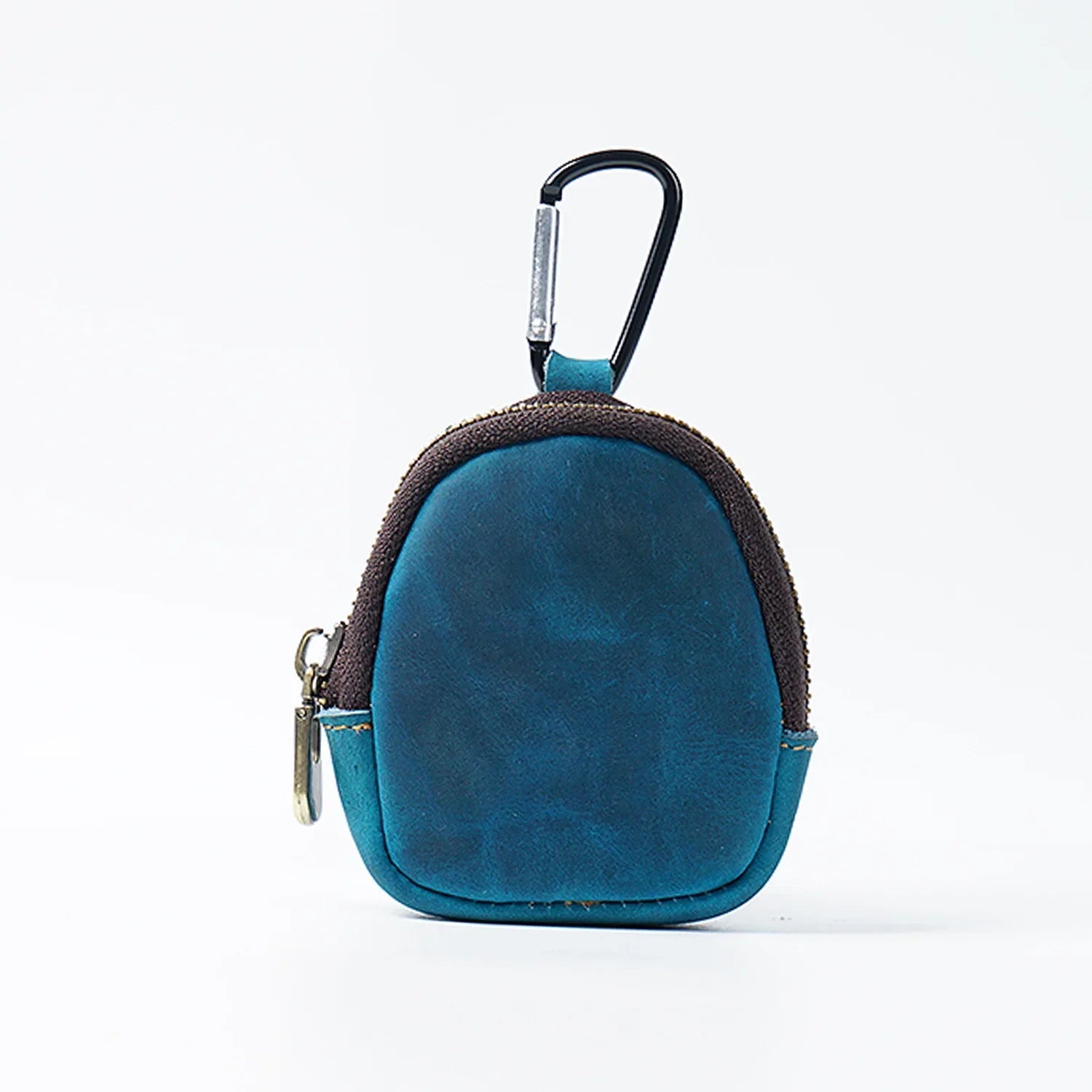 Porte-monnaie porte-clés multifonctions en cuir bleu