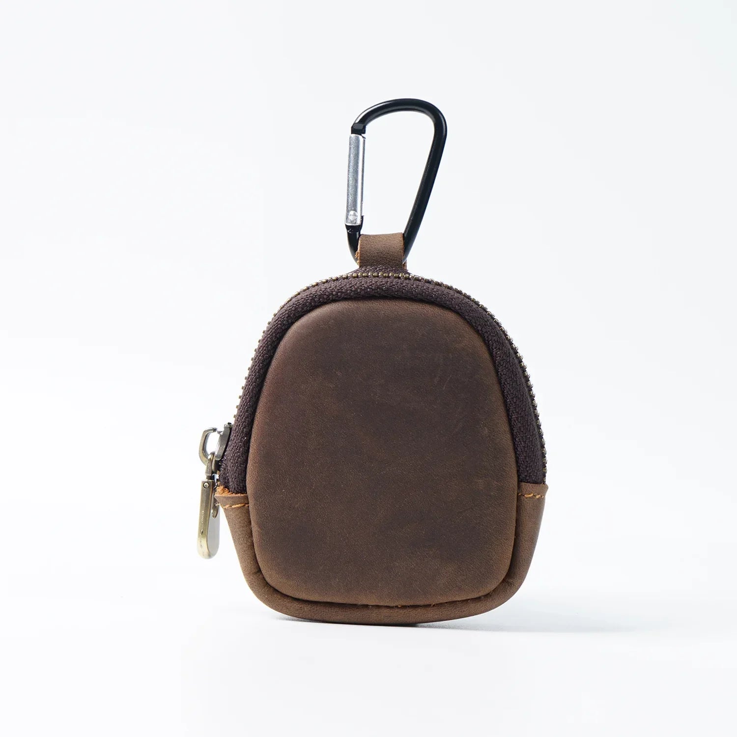 Porte-monnaie porte-clés multifonctions en cuir marron foncé