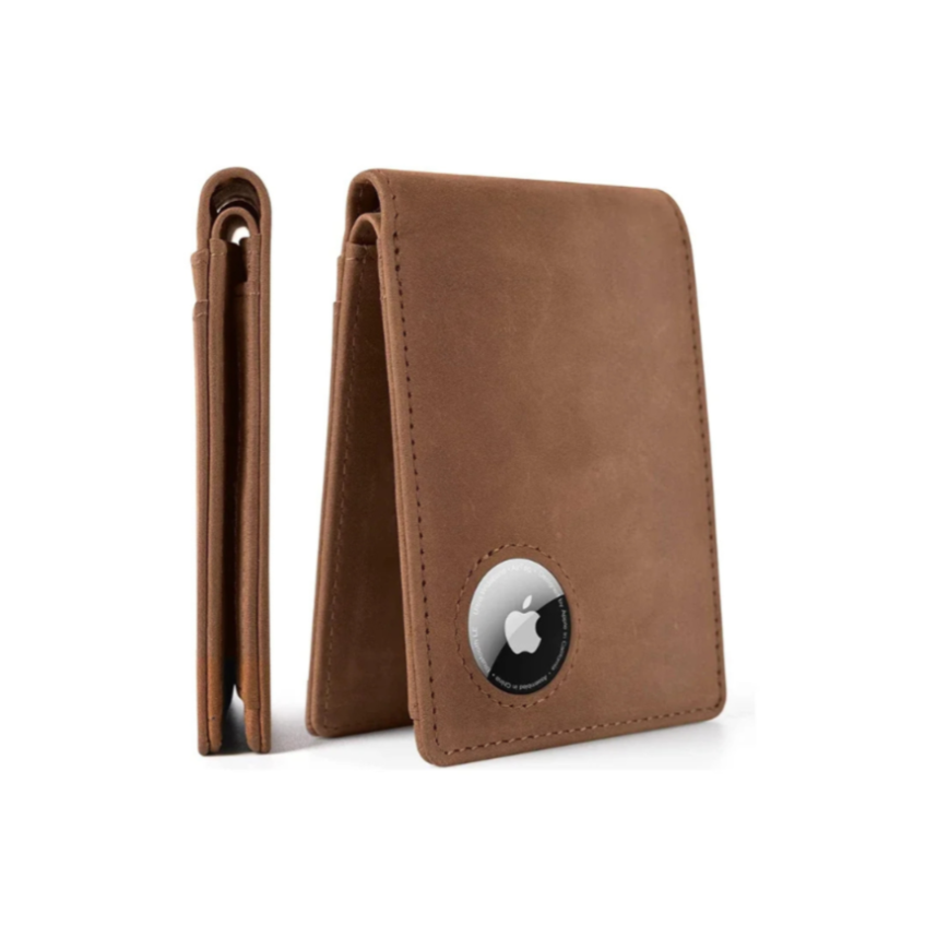 Portefeuille homme avec airtag marron