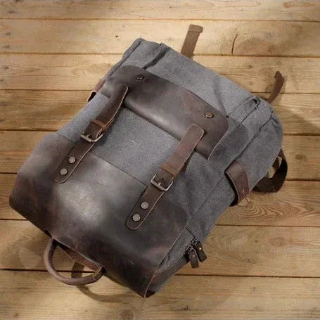 Sac à dos cuir et toile