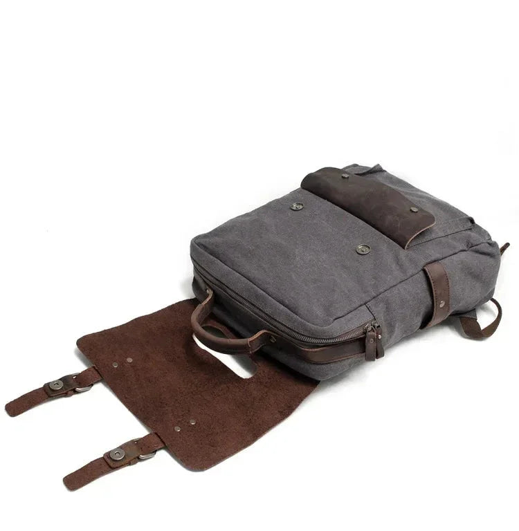 Sac à dos cuir et toile