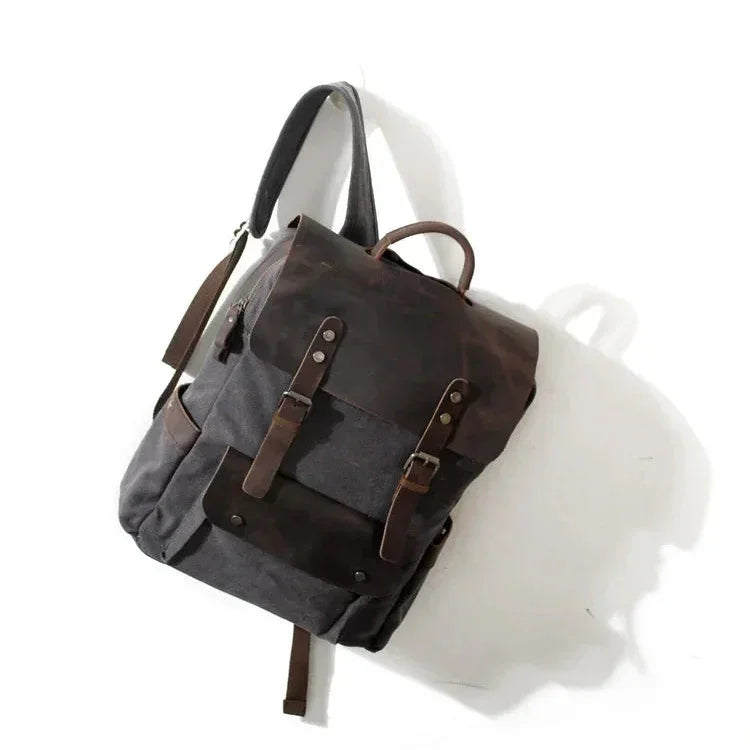 Sac à dos cuir et toile