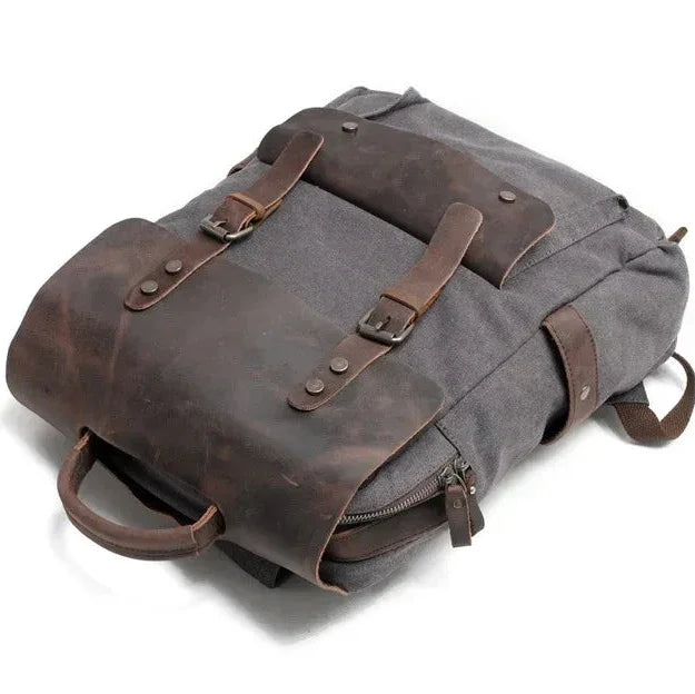 Sac à dos cuir et toile