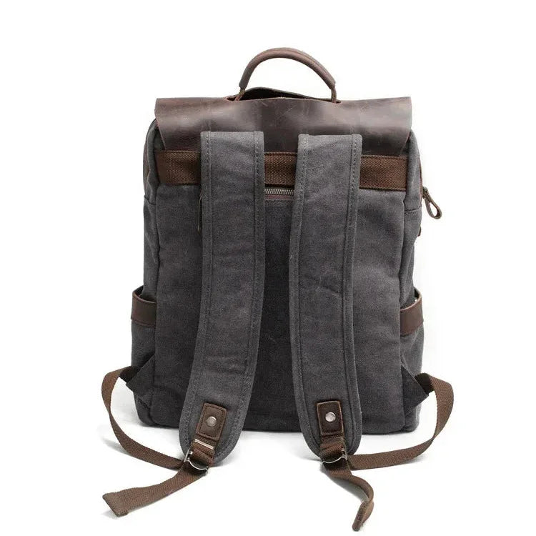 Sac à dos cuir et toile