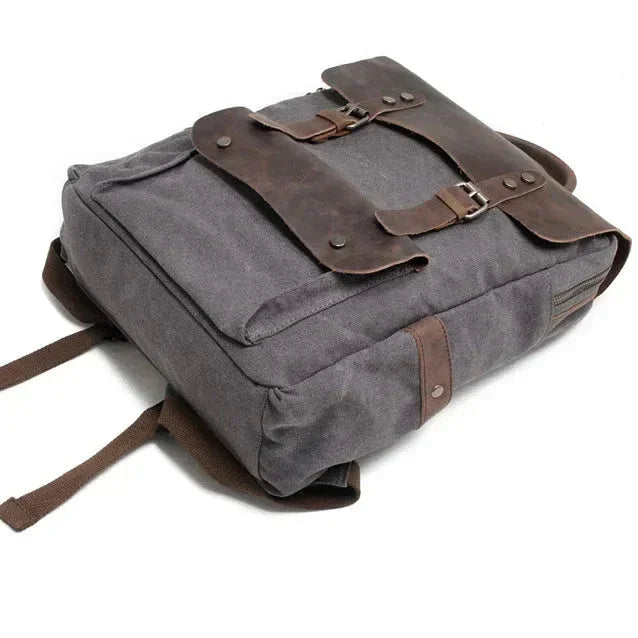 Sac à dos cuir et toile