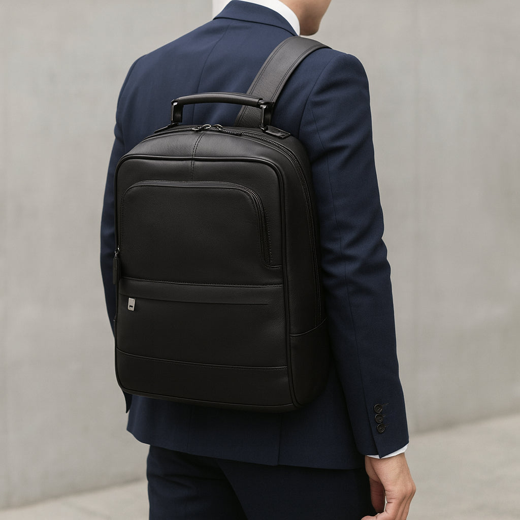Sac à dos cuir homme ordinateur noir