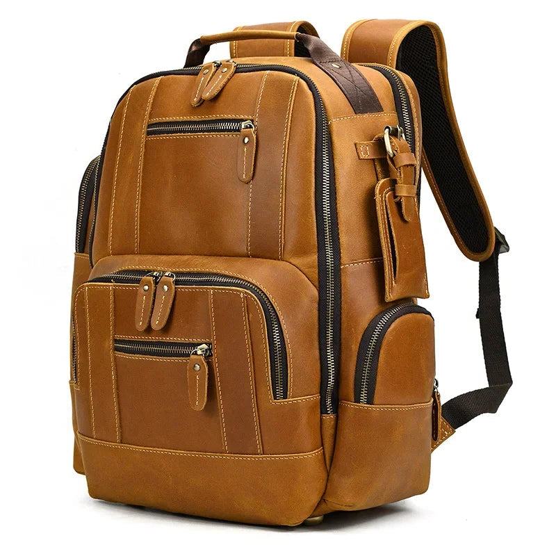 Sac à dos cuir homme vintage camel