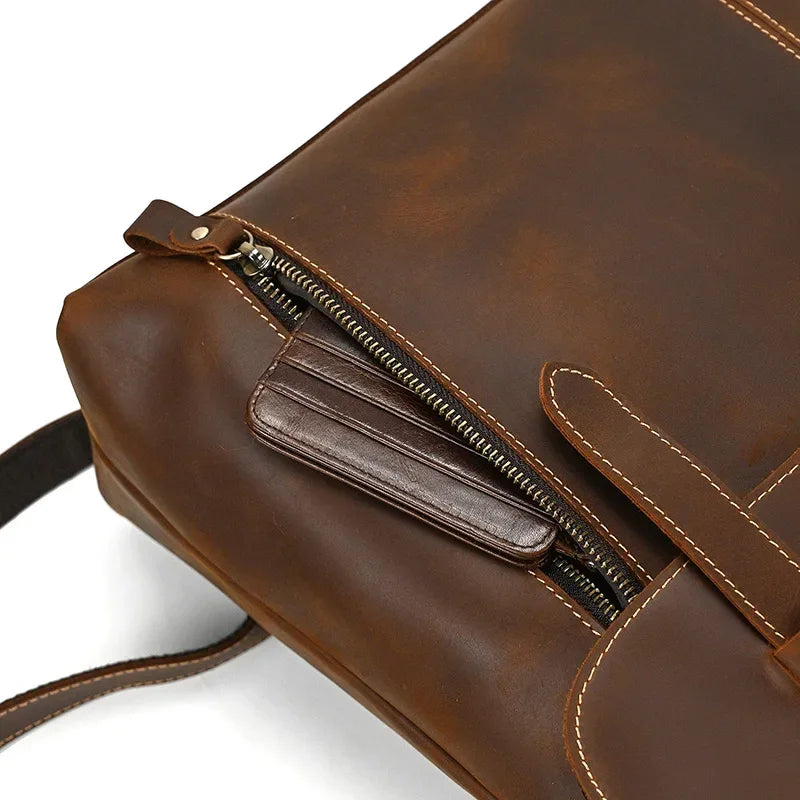 Sac à dos cuir marron