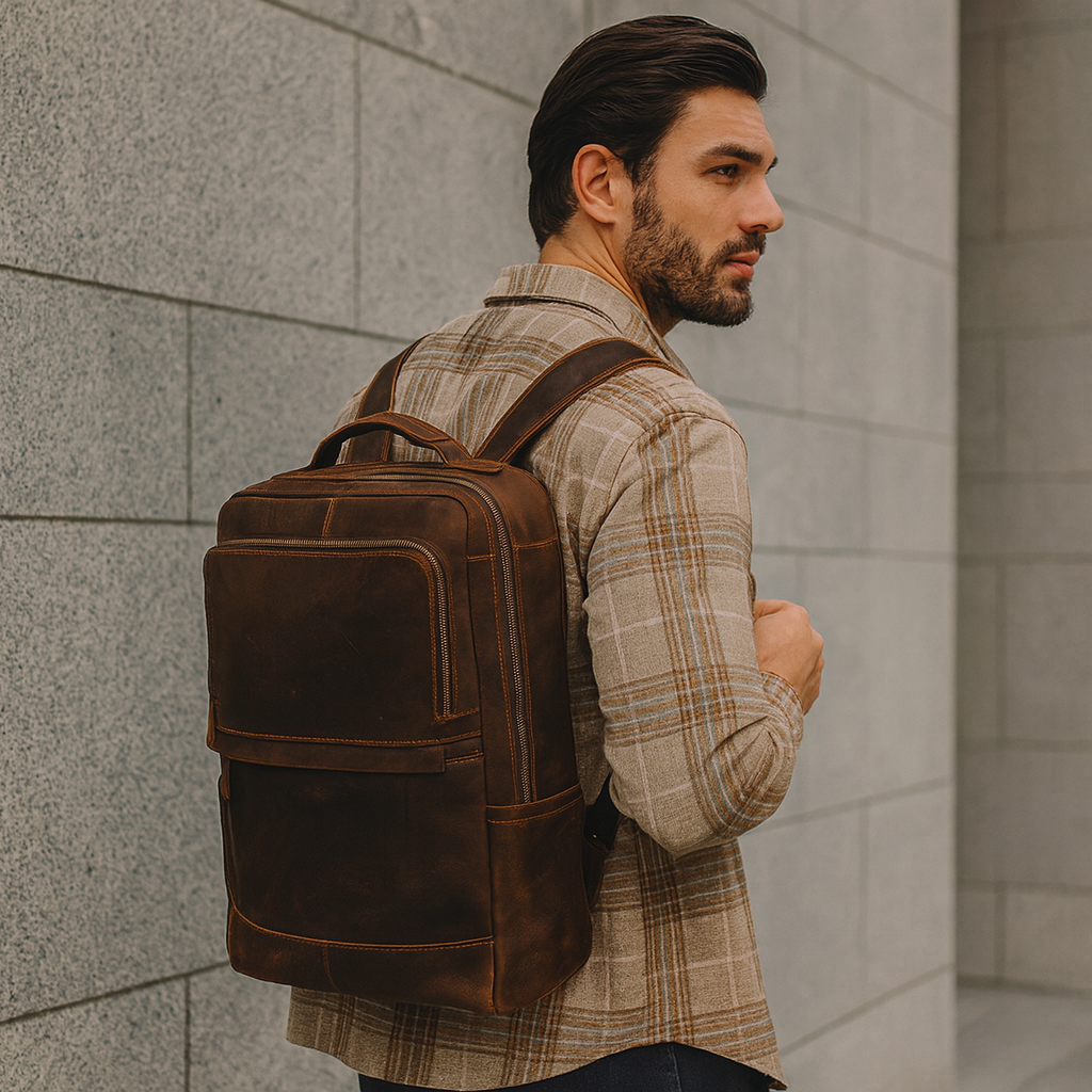 sac à dos homme en cuir vintage