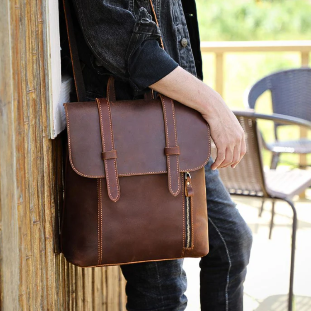 sac a dos cuir marron marron