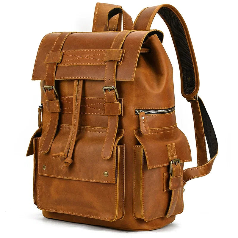 Sac à dos cuir vintage homme marron