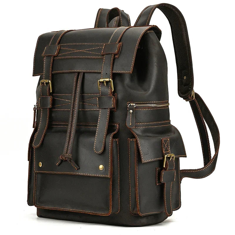 Sac à dos cuir vintage homme noir