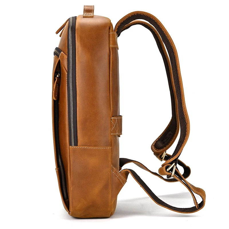 sac a dos cuir vintage marron