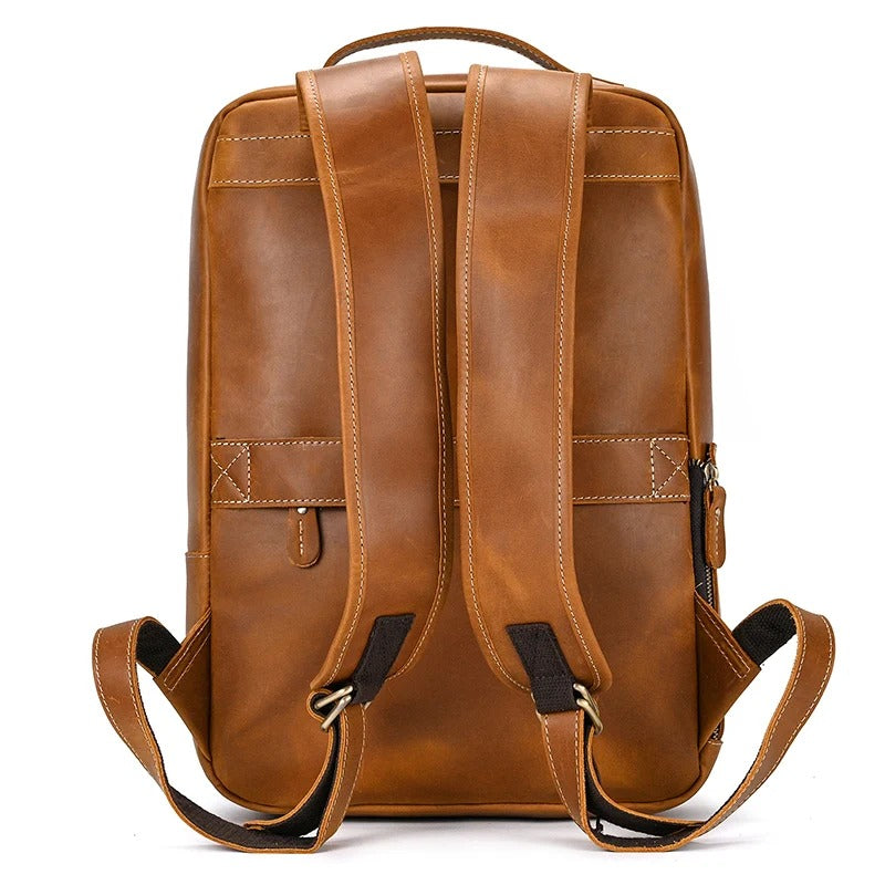 sac a dos cuir vintage marron