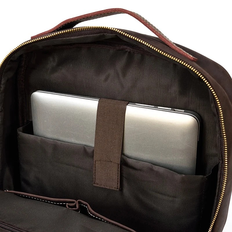 sac a dos cuir vintage marron fonce