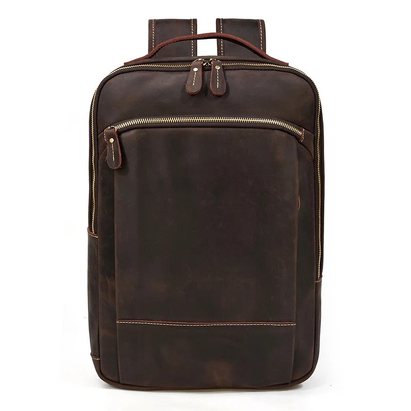 sac a dos cuir vintage marron fonce