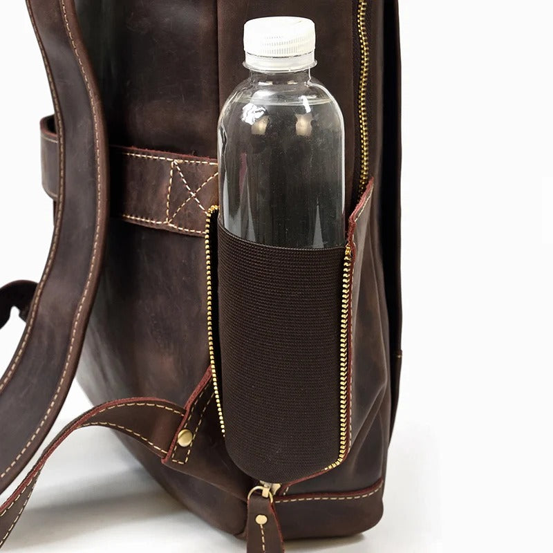 sac a dos cuir vintage marron fonce