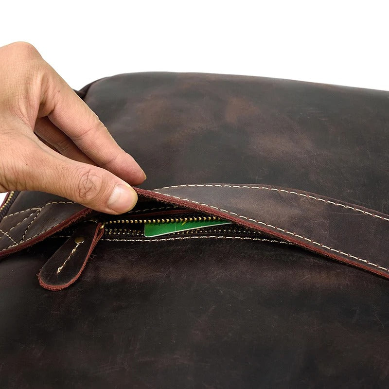 sac a dos cuir vintage marron fonce