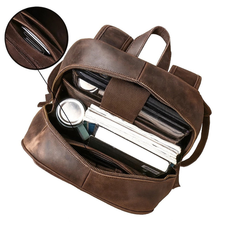 Sac à dos en cuir henri